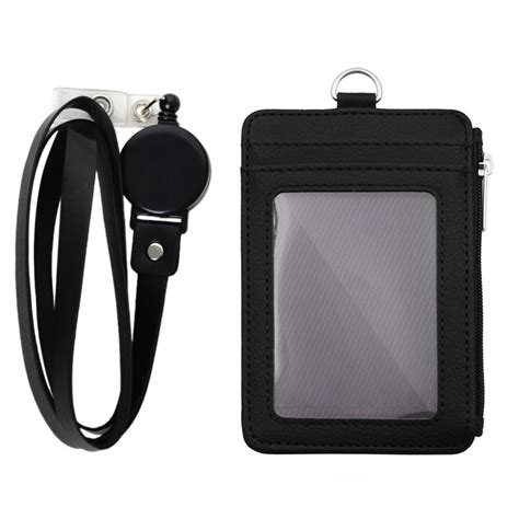 badge holder with rfid|retractable badge holder with wallet.